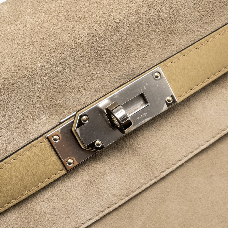 Hermes Maxi Kelly 42 Grizzly/Swift Gris Caillou / Beige Marfa SHW Stamp W