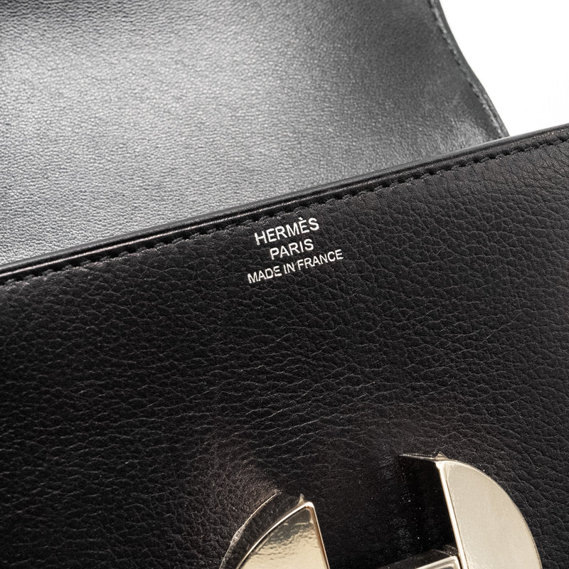 Hermes 2002 wallet evercolor black SHW stamp D