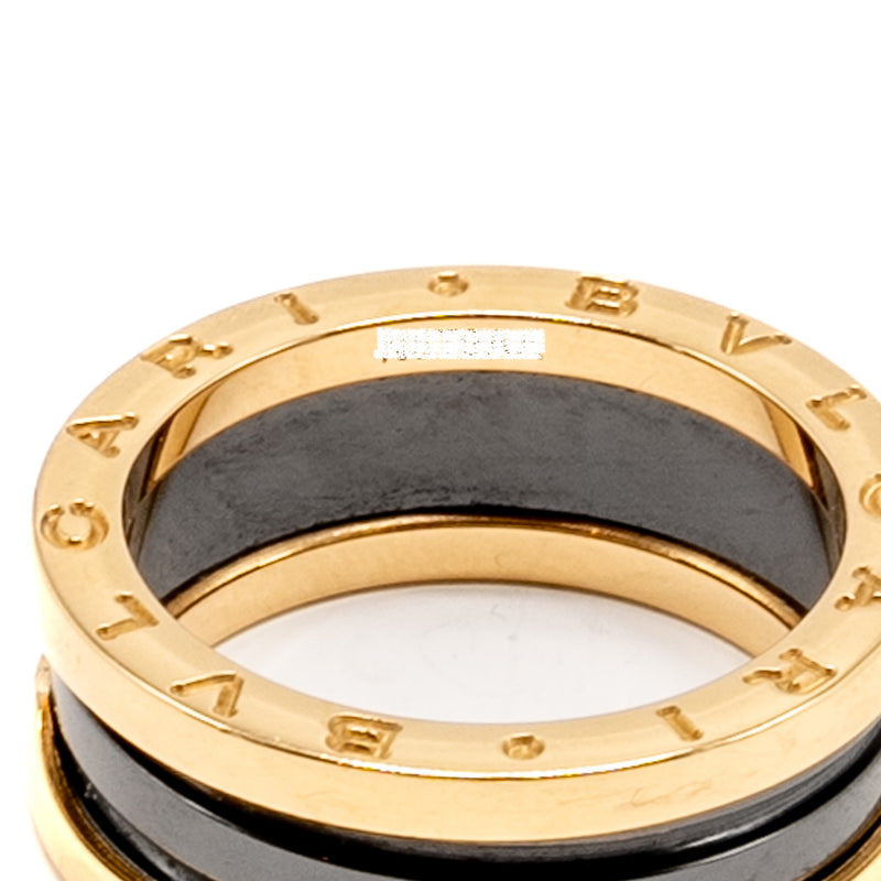 Bvlgari Size 56 B.Zero 1 Ring Black Ceramic/ Rose Gold