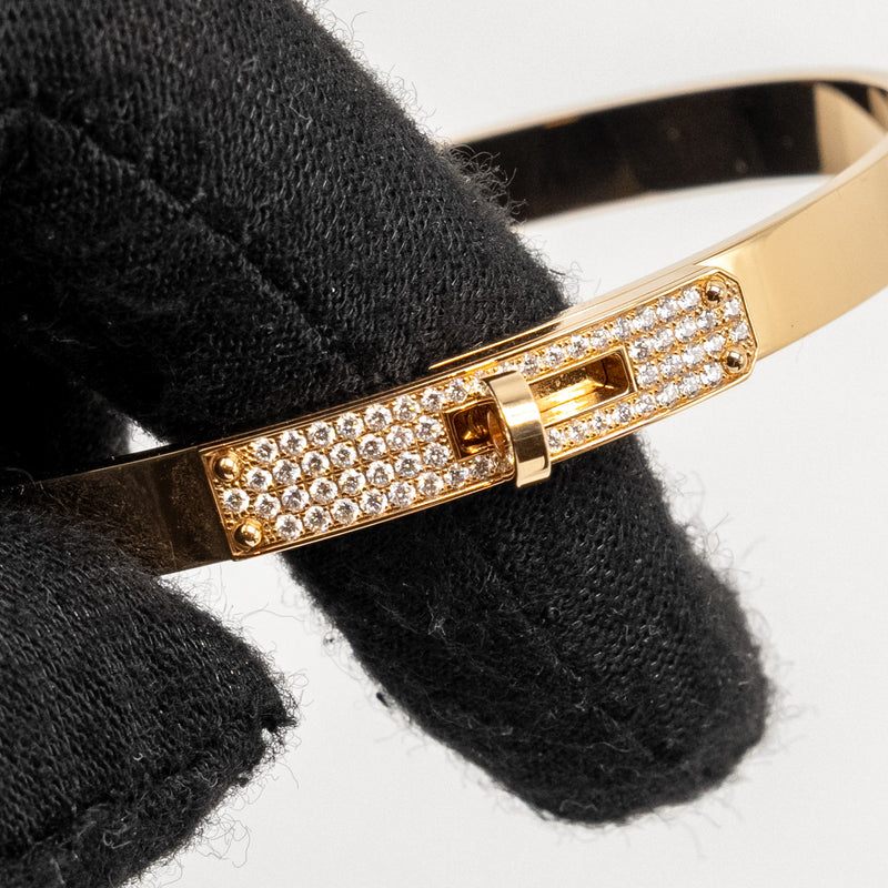 Hermes Size ST Kelly Bracelet Rose Gold/Diamonds