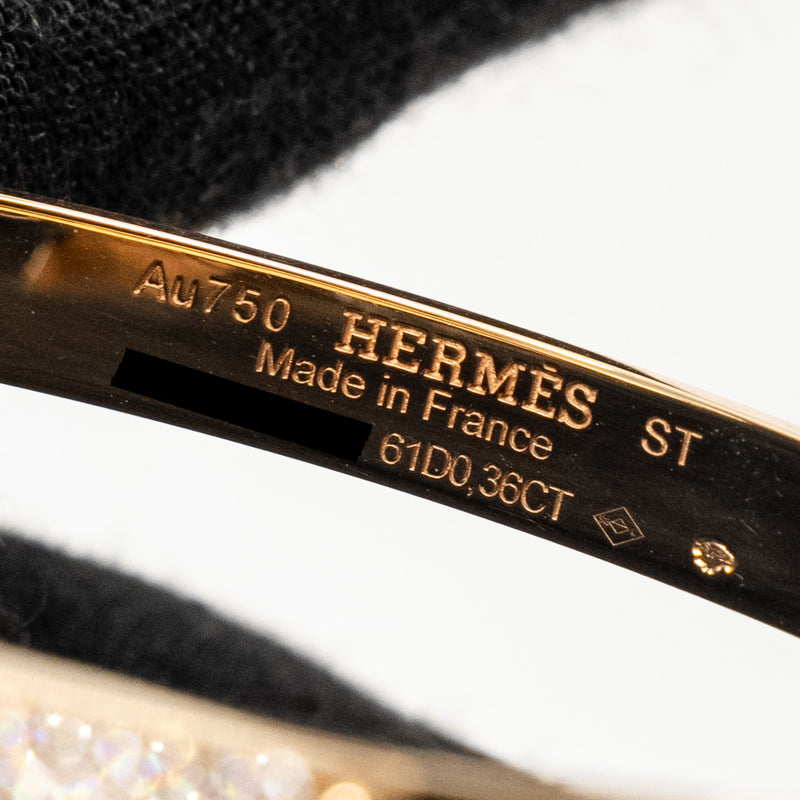 Hermes Size ST Kelly Bracelet Rose Gold/Diamonds