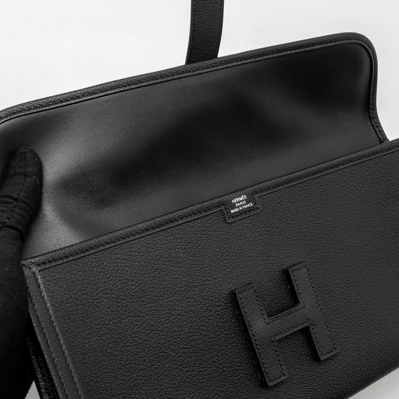 HERMES Jige Elan 29 Chèvre Chandra Black Stamp C