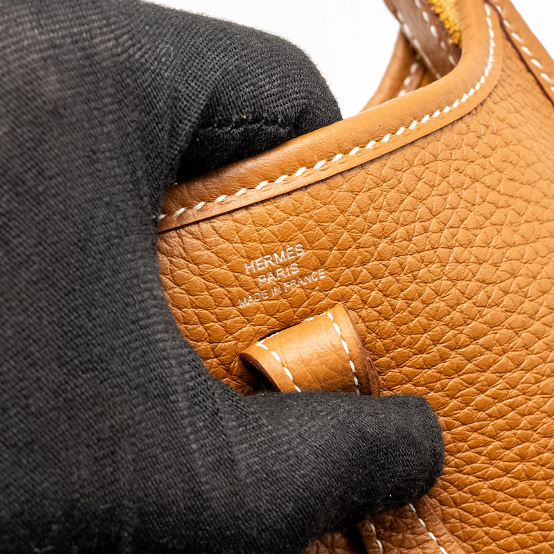 Hermes Mini Evelyn Clemence Gold SHW Stamp B