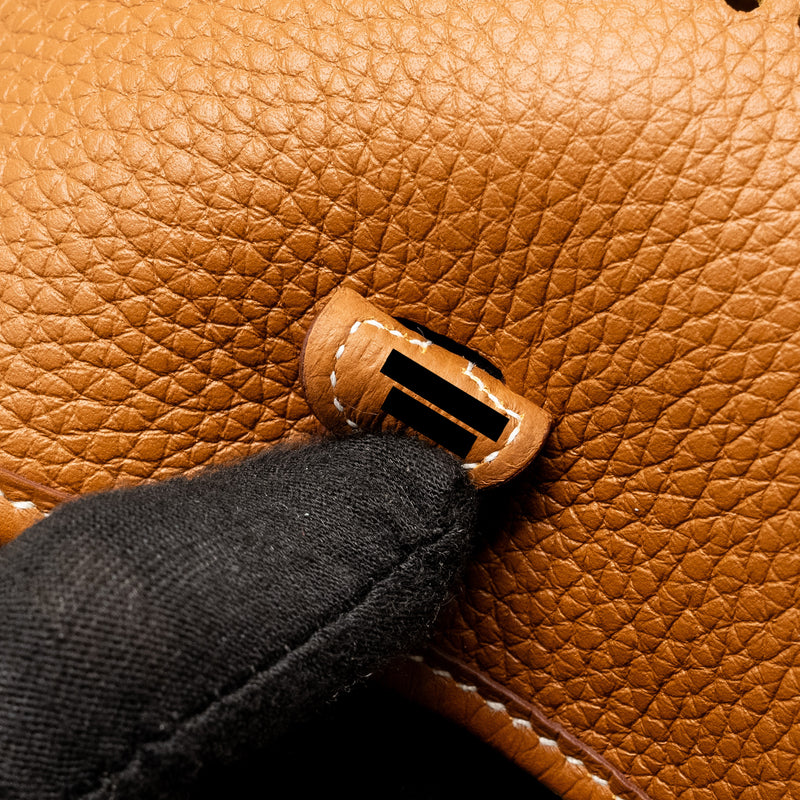 Hermes Mini Evelyn Clemence Gold SHW Stamp B
