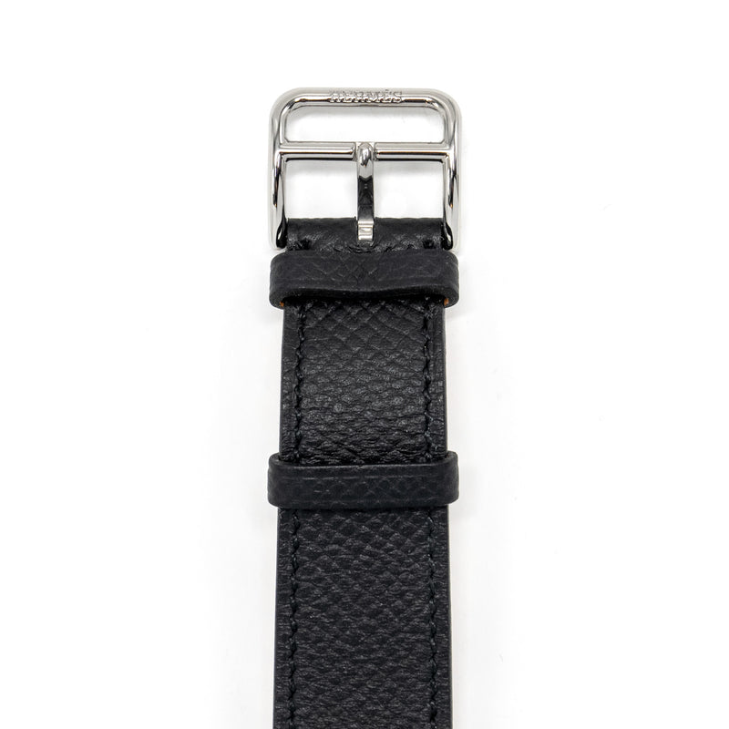 Hermes Heure H Watch Small Model 25MM, Black Epsom Strap