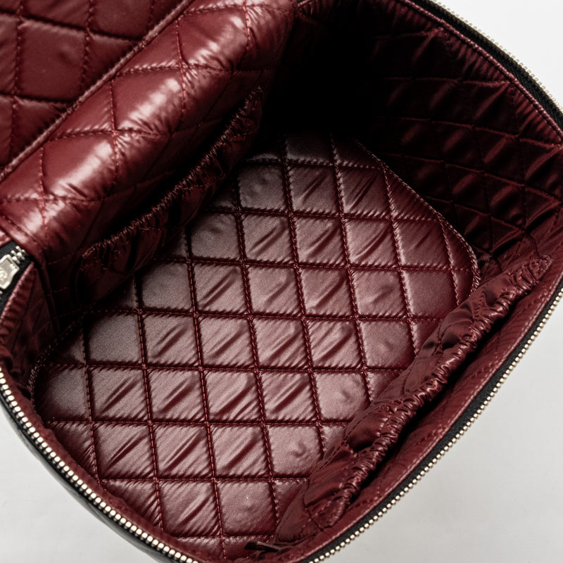 CHANEL Quilted Vanity Case Lambskin Black SHW