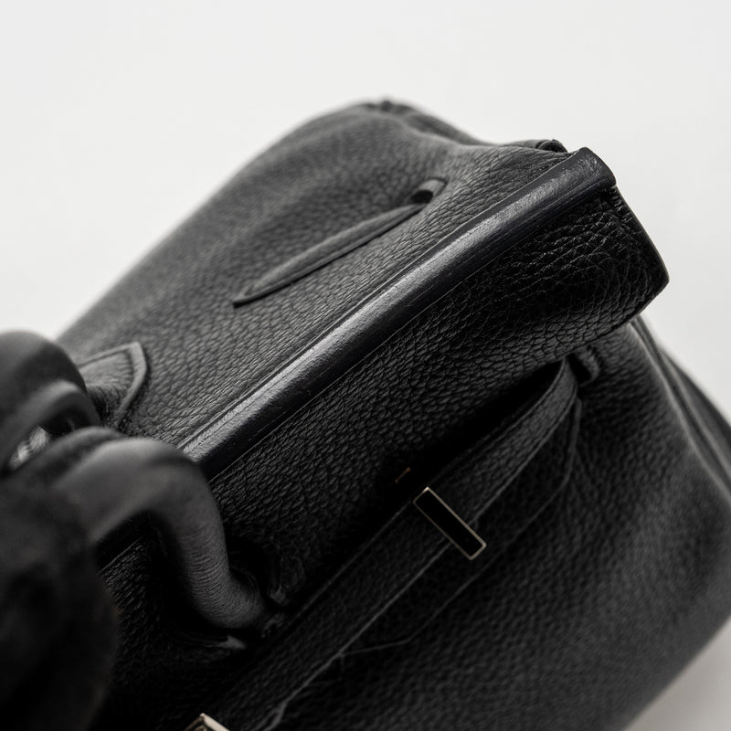 Hermes Birkin 30 Clemence Black SHW Stamp Square L