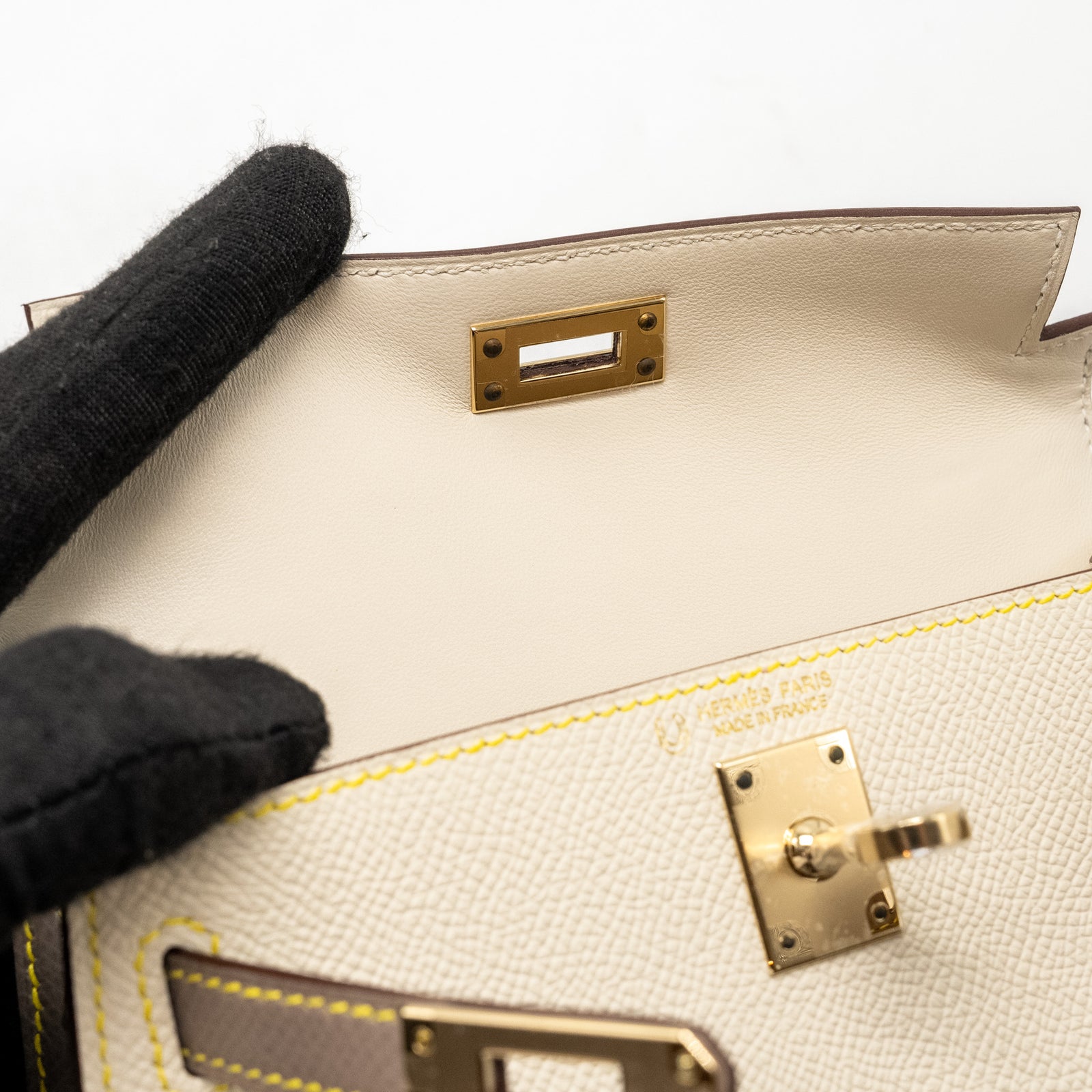 HERMES 300mL ラバーハンド　セット Hermes Mini Kelly Special Order Epsom Craie / Etoupe / Lime