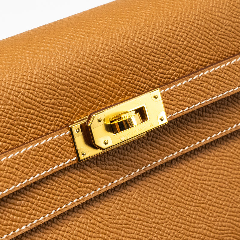 Hermes Kelly to Go Epsom Gold GHW Stamp U