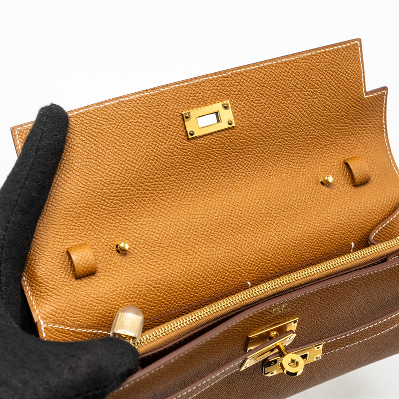 Hermes Kelly to Go Epsom Gold GHW Stamp U