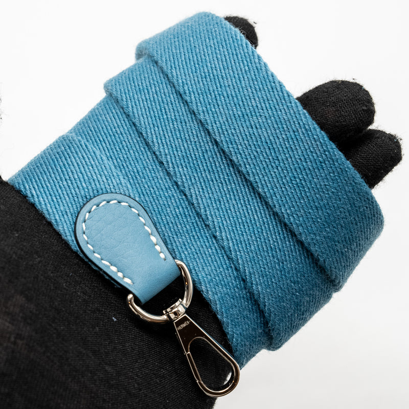 Hermes Mini Evelyne Clemence New Blue Jean SHW Stamp W