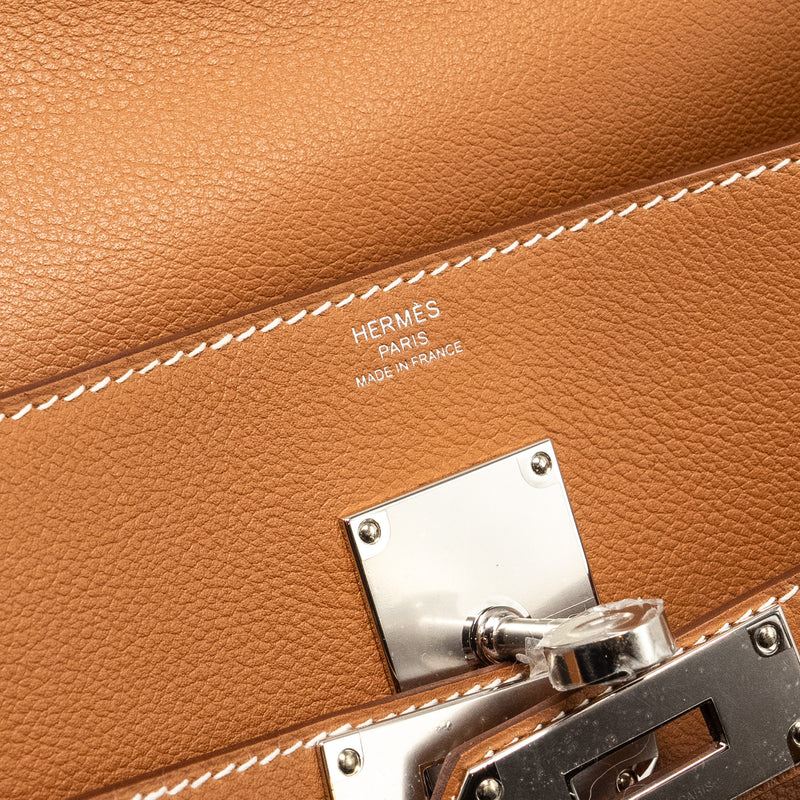 HERMES KELLY Messenger PM Bag Evercolor Gold SHW Stamp W