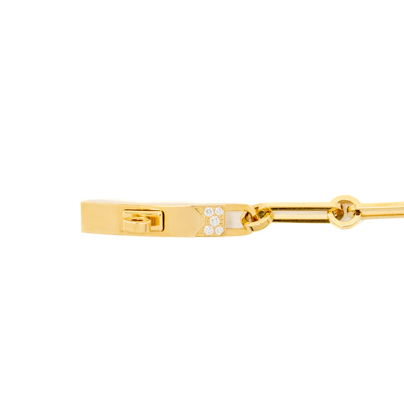 Hermes size SH Kelly Chaine Bracelet, small model yellow gold, diamonds