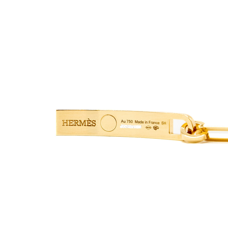 Hermes size SH Kelly Chaine Bracelet, small model yellow gold, diamonds