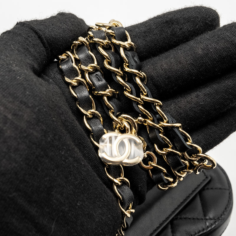 Chanel 22S Heart Belt Bag Lambskin Black LGHW