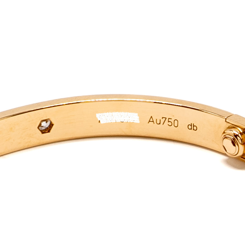 Cartier Size 18 Love Bracelet Rose Gold, 4 Diamonds