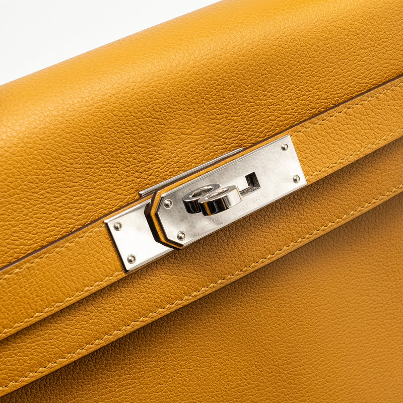 HERMES Kelly 32 Evercolor Caramel / Rose D’ete SHW Stamp Y