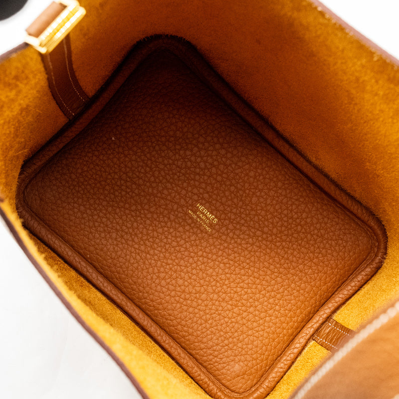 Hermes Picotin 18 Lock Bag Clemence Gold GHW Stamp B