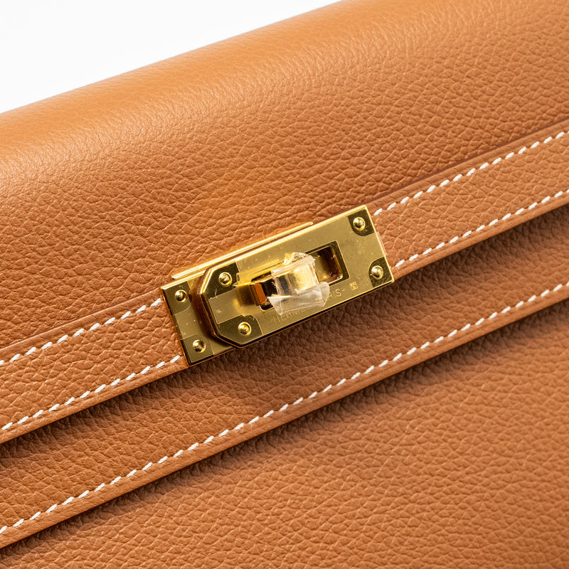 Hermes Kelly to Go Evercolor Gold GHW Stamp B