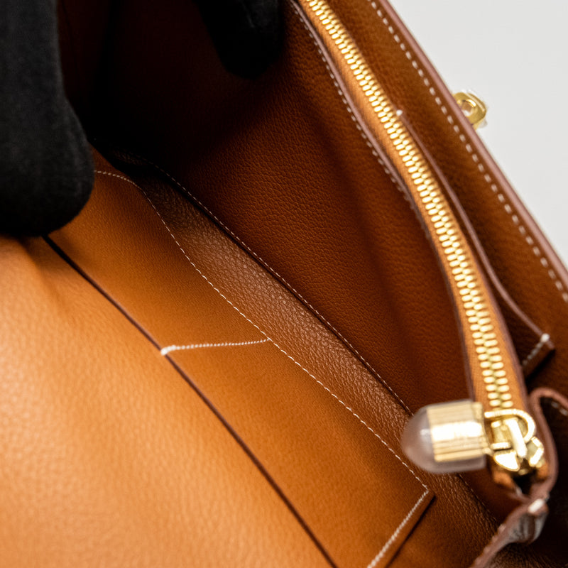 Hermes Kelly to Go Evercolor Gold GHW Stamp B