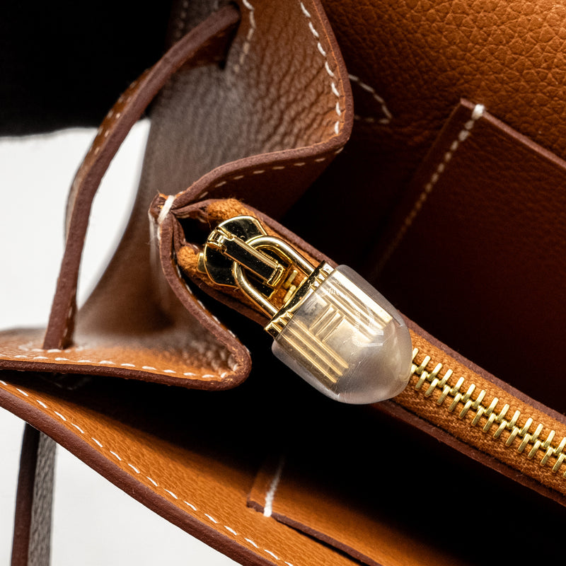 Hermes Kelly to Go Evercolor Gold GHW Stamp B