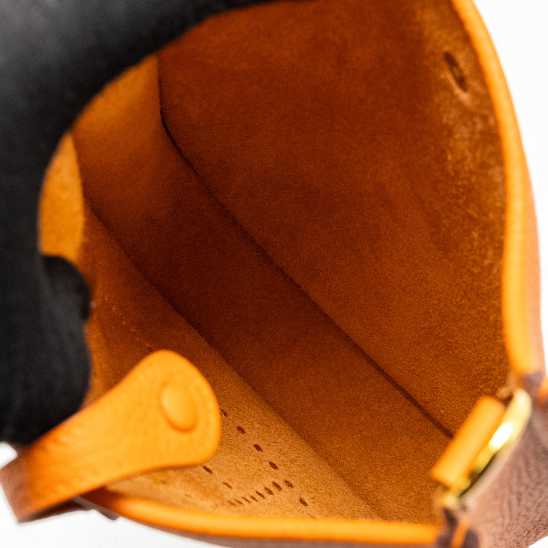 Hermes Mini Evelyne Clemence Orange GHW Stamp B