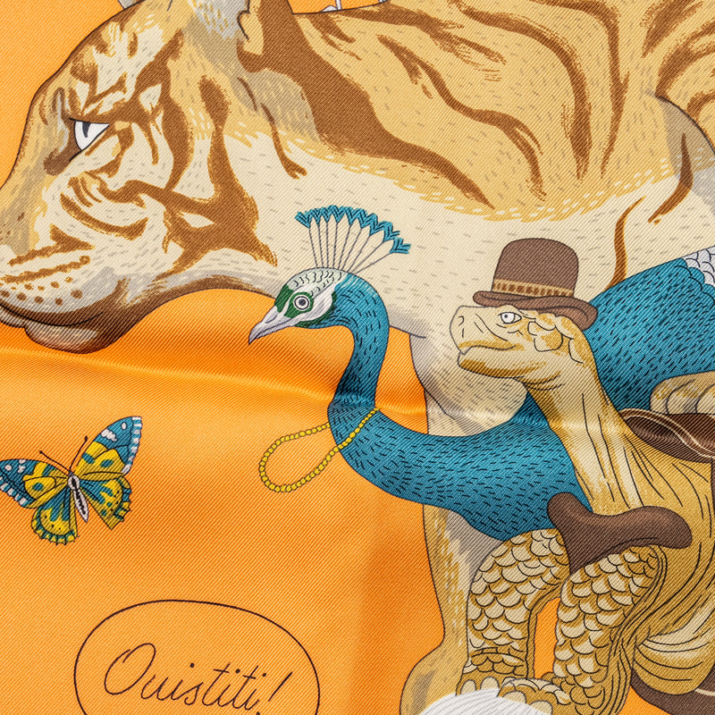 Hermes 90cm Silk Scarf Hermes Story Multicolour