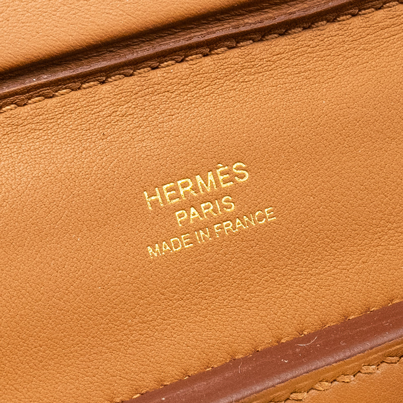 Hermes Mini 24/24 2424-21 Bag Evercolor/Swift Gold GHW Stamp W