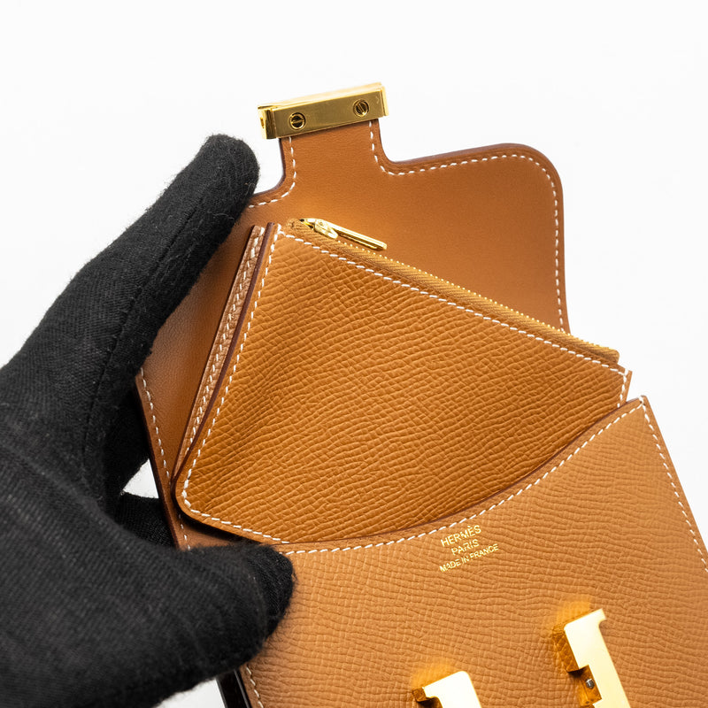 Hermes Constance Slim Epsom Gold GHW Stamp U