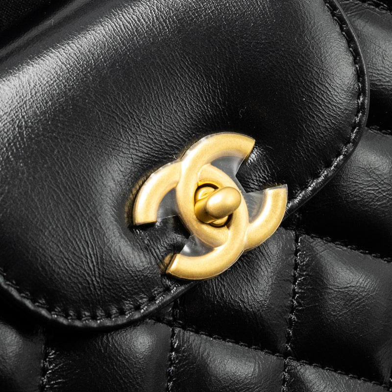 Chanel Mini Kelly Shopping Tote Bag Calfskin Black GHW (Microchip)