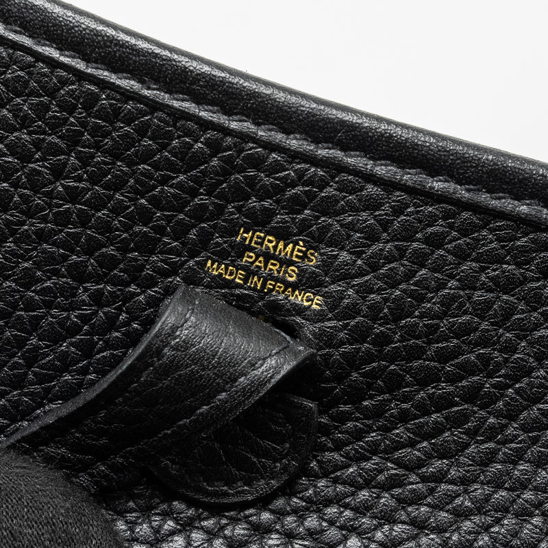 Hermes Mini Evelyn Clemence Black GHW Stamp Y
