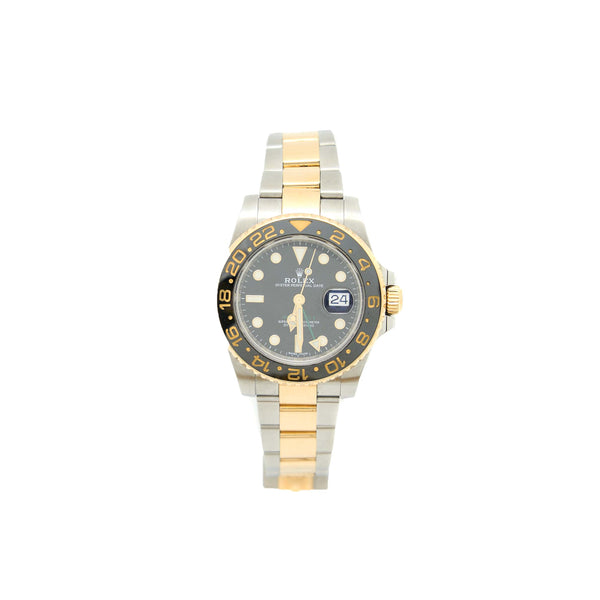 Rolex GMT-Master II 40MM OysterSteel/Yellow Gold Black Dial M116713LN