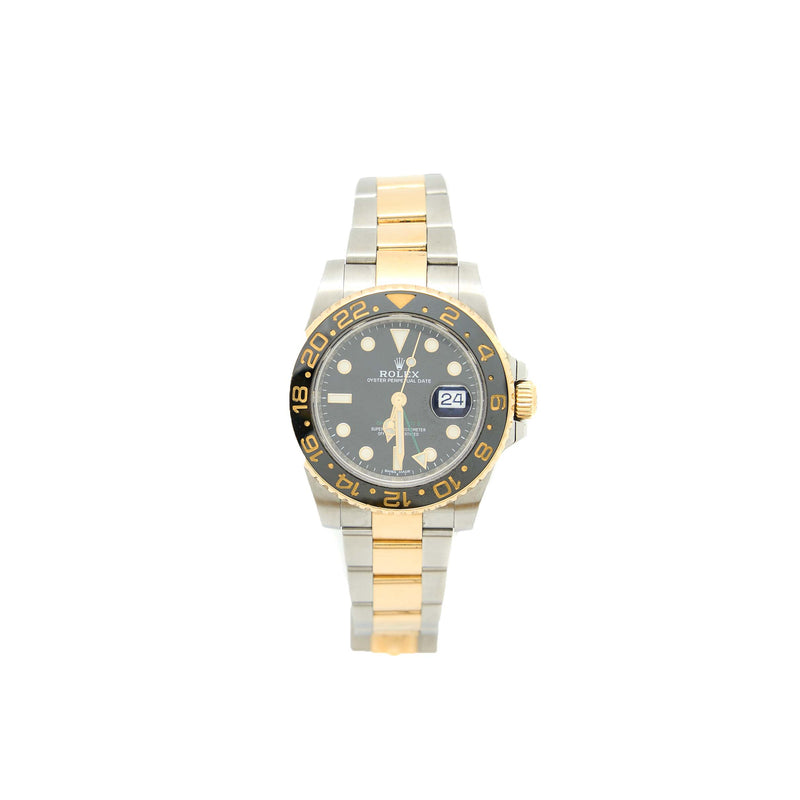 Rolex GMT-Master II 40MM OysterSteel/Yellow Gold Black Dial M116713LN