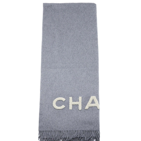 Chanel CC Logo/Letter Scarf/Shawl Cashmere Grey/White