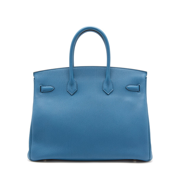 Hermes Birkin 35 Togo Bleu Cobalt SHW Stamp X