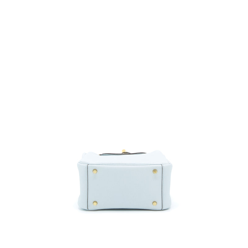 Hermes Mini Lindy Clemence Blue Pale GHW Stamp U