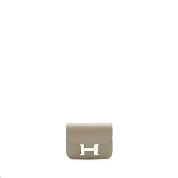 Hermes constance slim epsom leather 8F Gris etain with SHW stamp Z