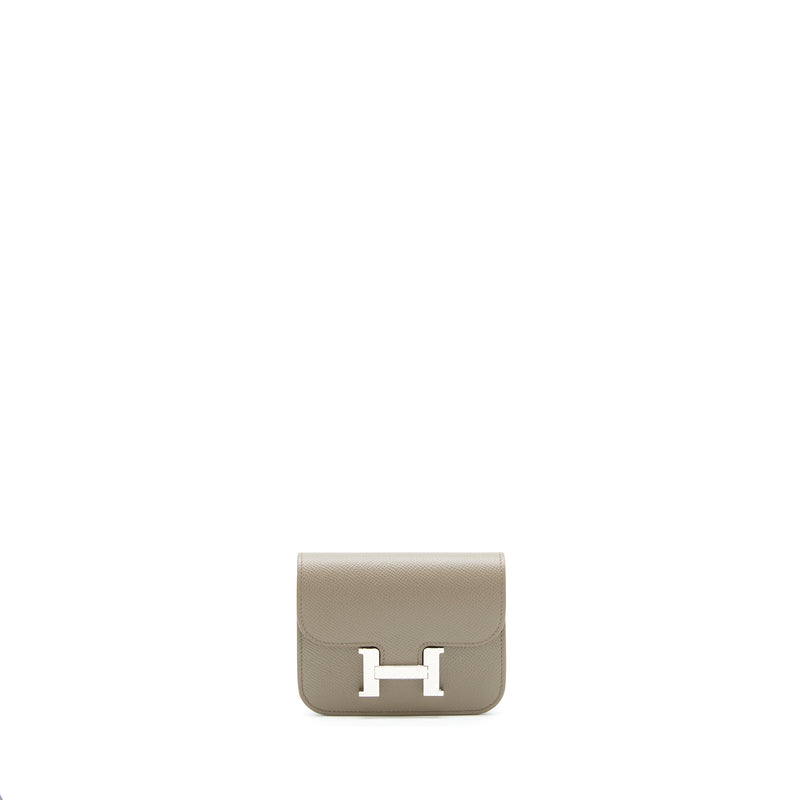 Hermes constance slim epsom leather 8F Gris etain with SHW stamp Z