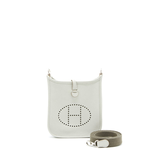 Hermes Mini Evelyne Clemence Gris Perle SHW Stamp C