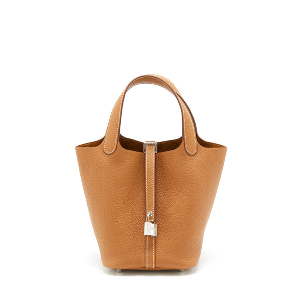 Hermes Picotin 18 Clemence Gold SHW Stamp Y