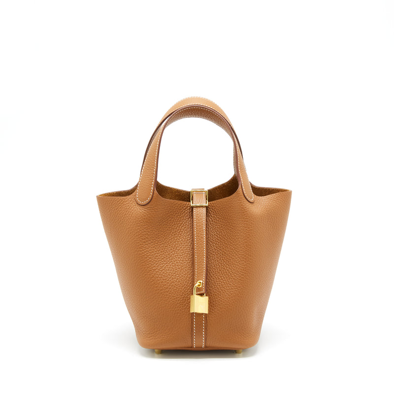 Hermes Picotin 18 Lock Bag Clemence Gold GHW Stamp Z