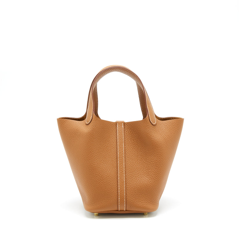 Hermes Picotin 18 Lock Bag Clemence Gold GHW Stamp Z