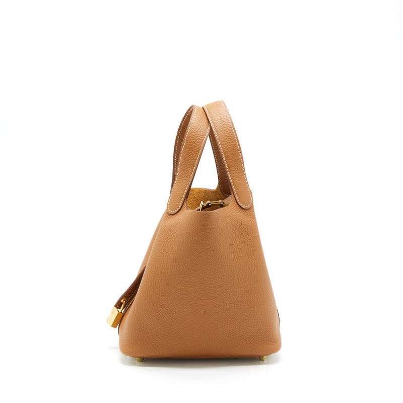 Hermes Picotin 18 Lock Bag Clemence Gold GHW Stamp Z
