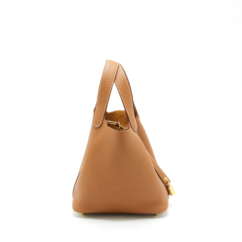 Hermes Picotin 18 Lock Bag Clemence Gold GHW Stamp Z