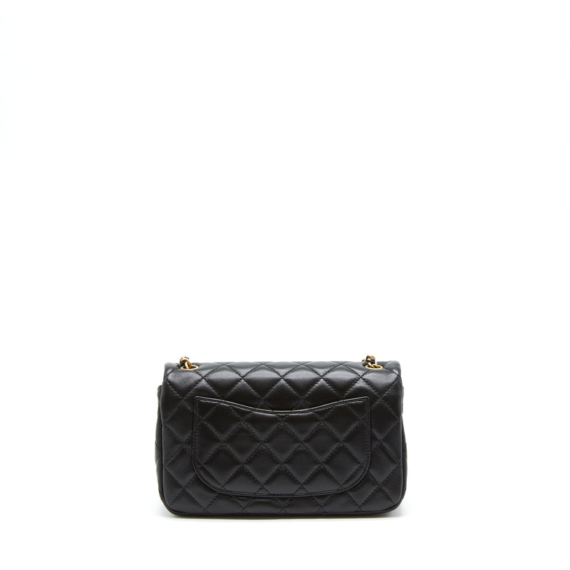 Chanel 22S Pearl Crush Mini Rectangular Flap Bag Lambskin Black GHW (Microchip)