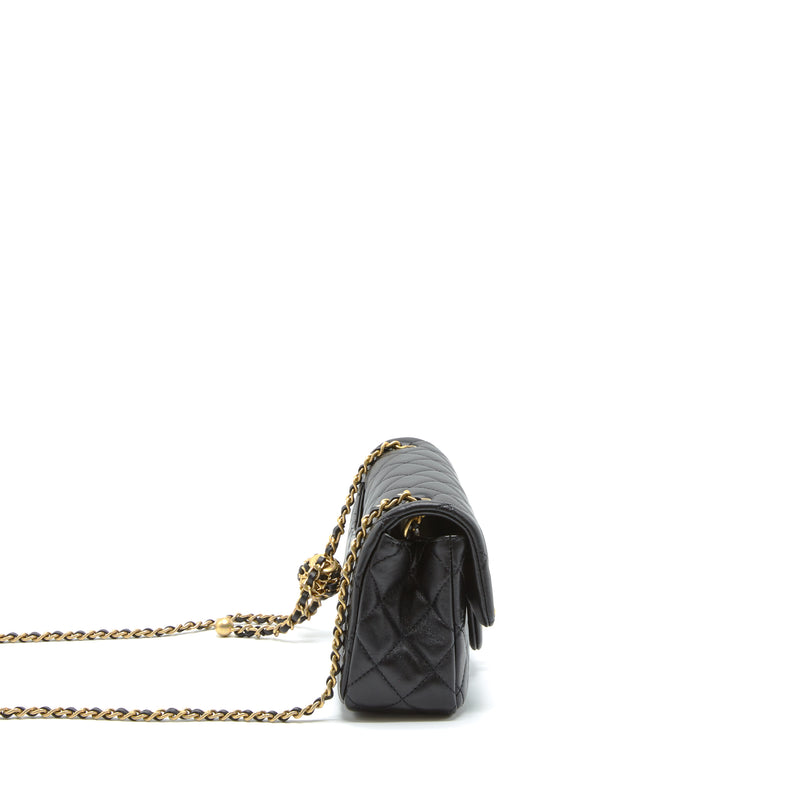 Chanel 22S Pearl Crush Mini Rectangular Flap Bag Lambskin Black GHW (M