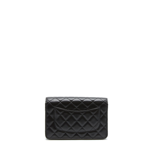 Chanel Pearl Crush Wallet On Chain Lambskin Black GHW (Microchip)