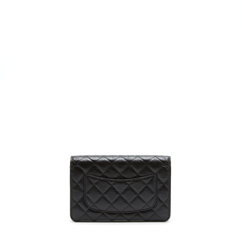 CHANEL Aged Calfskin Quilted Reissue Wallet On Chain WOC So Black 1270520