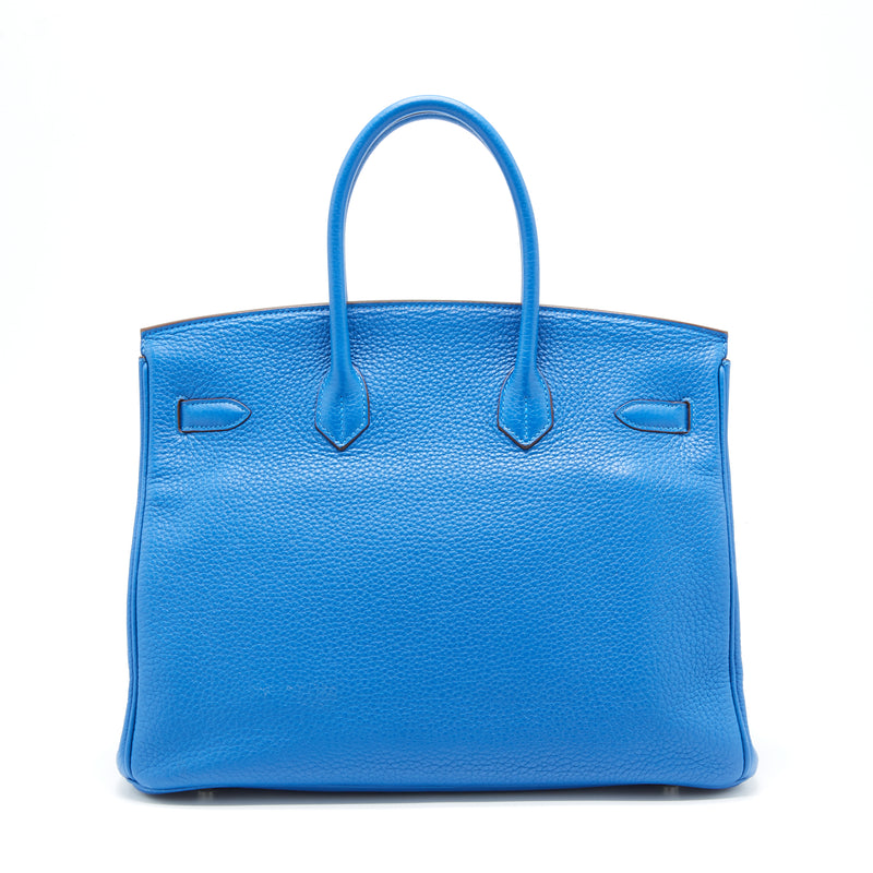 Hermes Birkin 35 Togo 7W Bleu Izmir SHW Stamp Square P