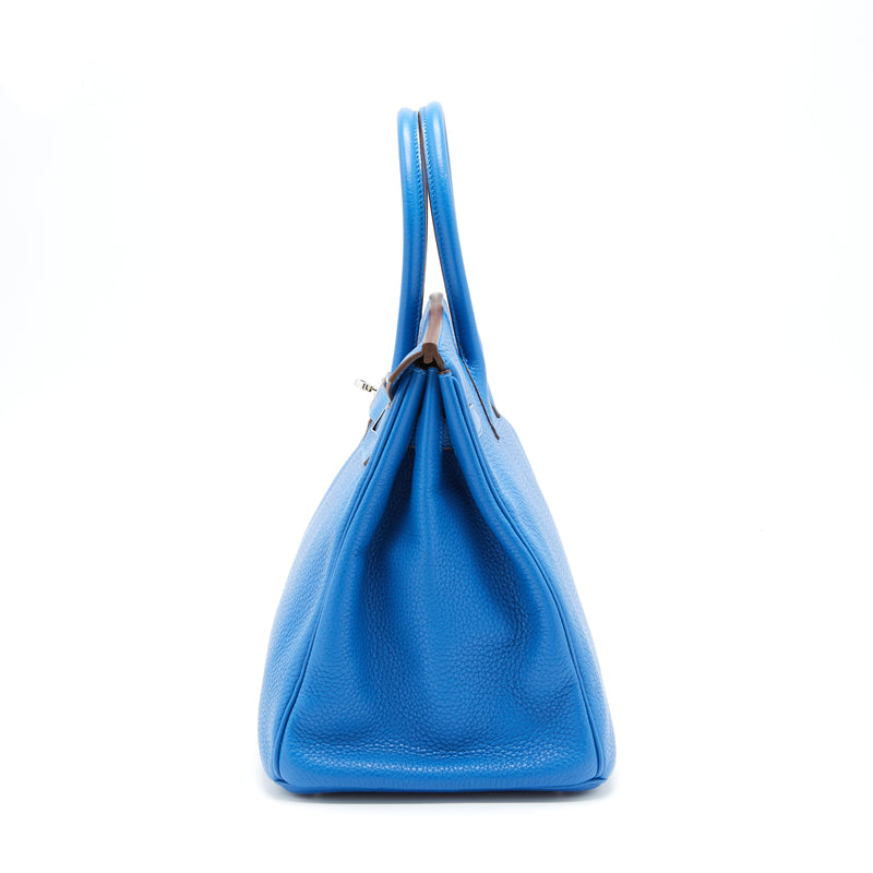 Hermes Birkin 35 Togo 7W Bleu Izmir SHW Stamp Square P